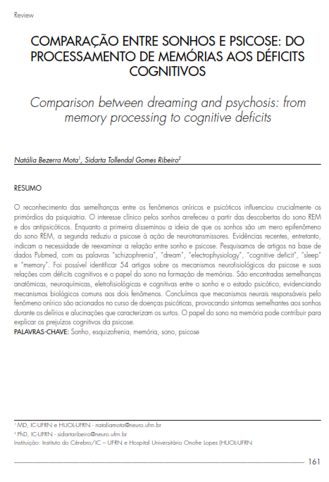 Cover of Comparison between  dreaming and psychosis: from memory processing to cognitive deficits