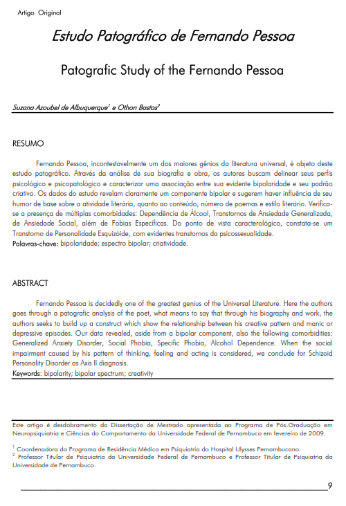 Cover of Estudo Patográfico de Fernando Pessoa