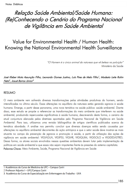 Cover of Value for Environmental Health / Human Health: Knowing the National Environmental Health Surveillance.