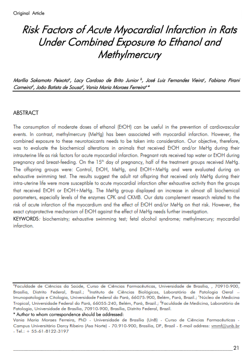 Cover of Risk Factors of Acute Myocardial Infarction in Rats Under Combined Exposure to Ethanol and Methylmercury