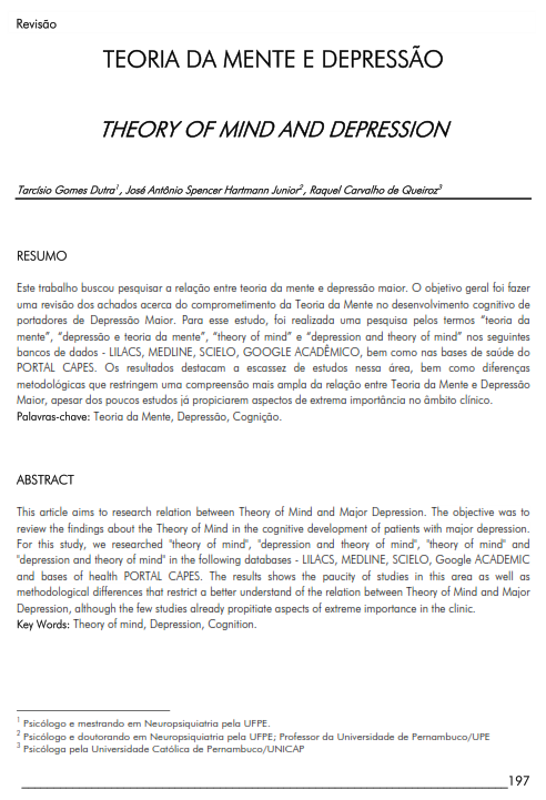 Cover of THEORY OF MIND AND DEPRESSION